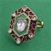 Kundan Adjustable Ring with Mehndi Plating