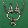 Kundan Pearl Necklace with Mehndi Plating