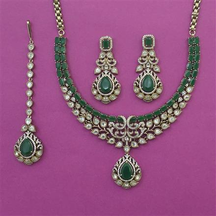 Kundan Classic Necklace with Mehndi Plating