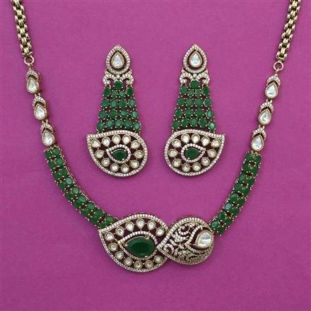 Kundan Classic Necklace with Mehndi Plating