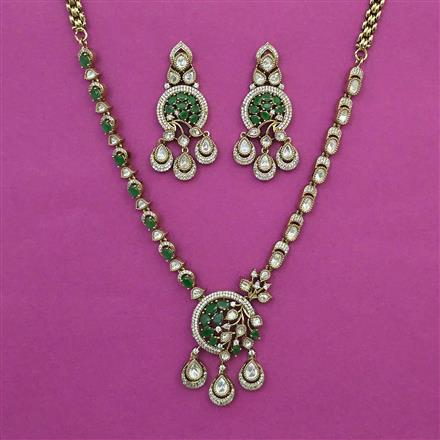 Kundan Classic Necklace with Mehndi Plating