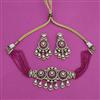 Kundan Choker Necklace with Mehndi Plating