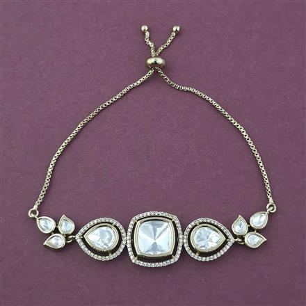 Kundan Adjustable Bracelet with Mehndi Plating
