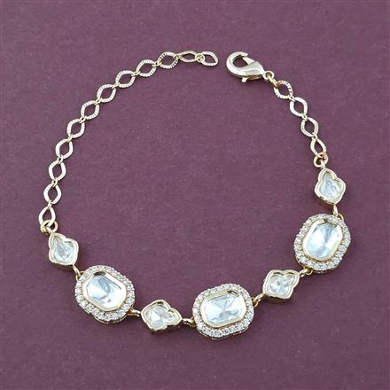 Kundan Adjustable Bracelet with Carat Plating