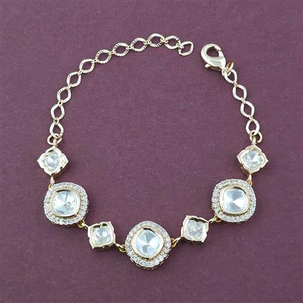 Kundan Adjustable Bracelet with Carat Plating
