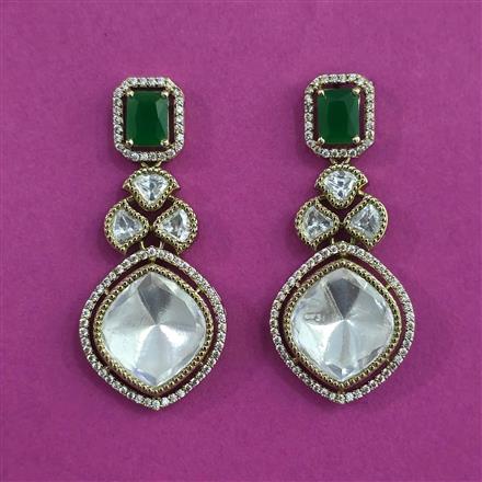 Kundan Classic Earring with Mehndi Plating