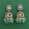 Kundan Jhumki with Mehndi Plating