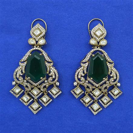 Kundan Classic Earring with Mehndi Plating