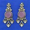 Kundan Long Earring with Mehndi Plating