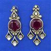 Kundan Long Earring with Mehndi Plating