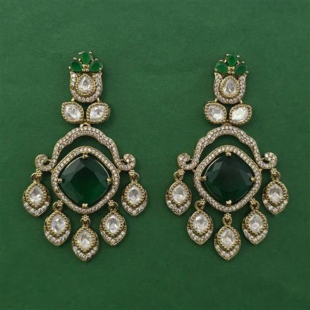 Kundan Classic Earring with Mehndi Plating
