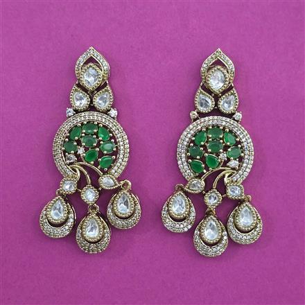 Kundan Classic Earring with Mehndi Plating