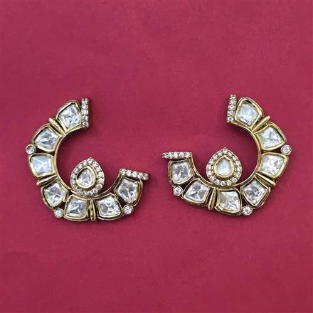 Kundan Classic Earring with Mehndi Plating Carat Plating