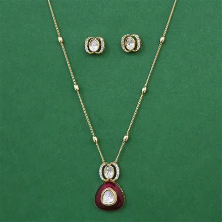 Kundan Meenakari Pendant Set with Carat Plating