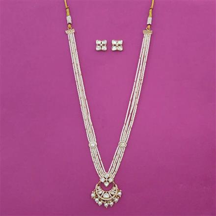 Kundan Pearl Pendant Set with Carat Plating