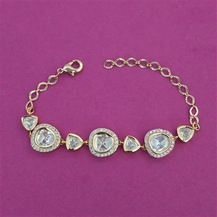 Kundan Adjustable Bracelet with Carat Plating