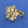 Kundan Adjustable Ring with Mehndi Plating Carat Plating