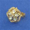 Kundan Adjustable Ring with Mehndi Plating Carat Plating