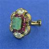Kundan Adjustable Ring with Mehndi Plating