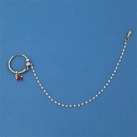 Kundan Pressing Nose Ring with Mehndi Plating