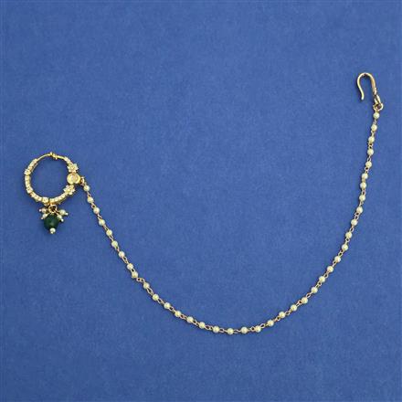 Kundan Pressing Nose Ring with Carat Plating