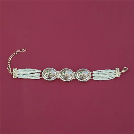 Kundan Adjustable Bracelet with Carat Plating