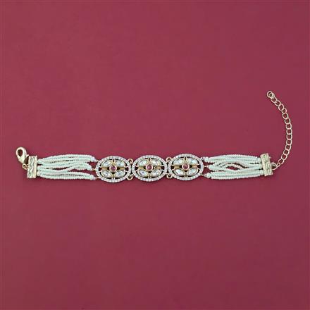 Kundan Adjustable Bracelet with Carat Plating