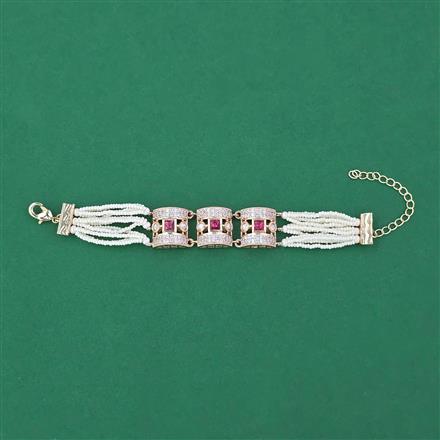 Kundan Adjustable Bracelet with Carat Plating