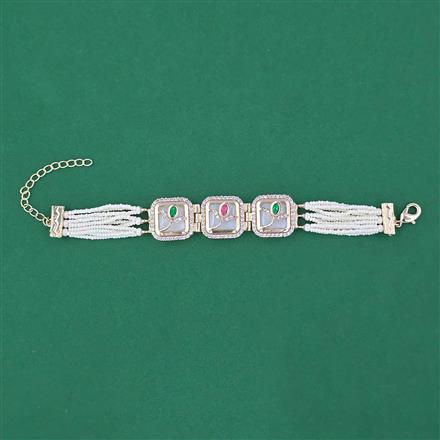 Kundan Adjustable Bracelet with Carat Plating