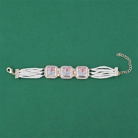 Kundan Adjustable Bracelet with Carat Plating