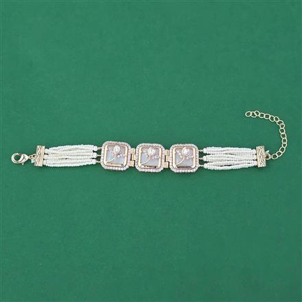 Kundan Adjustable Bracelet with Carat Plating