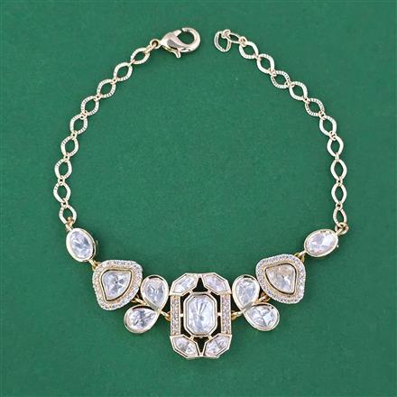 Kundan Adjustable Bracelet with Carat Plating