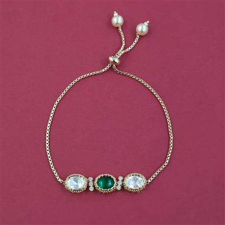 Kundan Adjustable Bracelet with Carat Plating