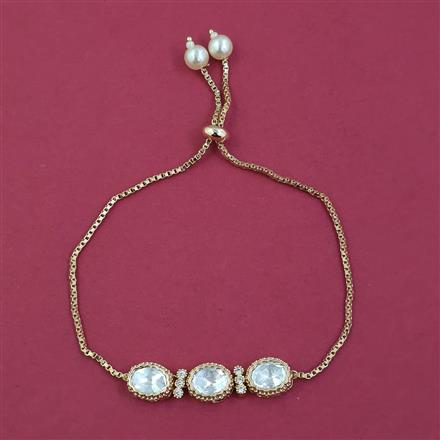 Kundan Adjustable Bracelet with Carat Plating