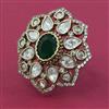 Kundan Adjustable Ring with Mehndi Plating