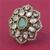 Kundan Adjustable Ring with Mehndi Plating