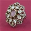 Kundan Adjustable Ring with Mehndi Plating