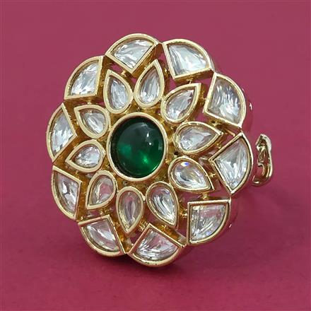 Kundan Adjustable Ring with Carat Plating