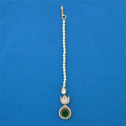 Kundan Pearl Tikka with Carat Plating