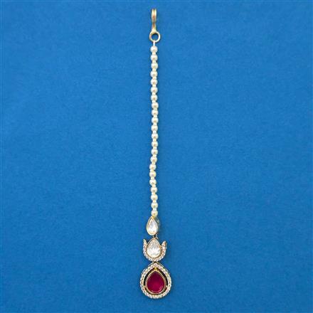 Kundan Pearl Tikka with Carat Plating