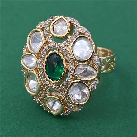 Kundan Adjustable Ring with Carat Plating