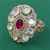 Kundan Adjustable Ring with Carat Plating