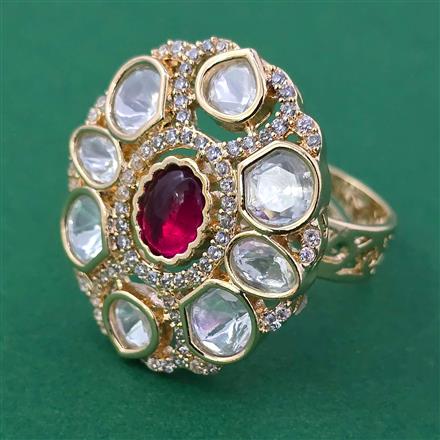 Kundan Adjustable Ring with Carat Plating
