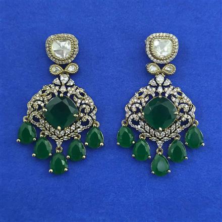 Kundan Classic Earring with Mehndi Plating