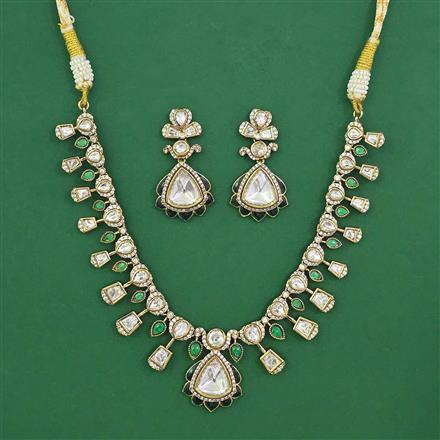 Kundan Classic Necklace with Mehndi Plating