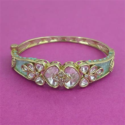 Kundan Openable kada with Mehndi Plating
