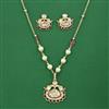 Kundan Pearl Pendant Set with Carat Plating