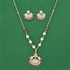 Kundan Pearl Pendant Set with Carat Plating