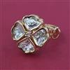 Kundan Adjustable Ring with Mehndi Plating Carat Plating