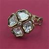 Kundan Adjustable Ring with Mehndi Plating Carat Plating